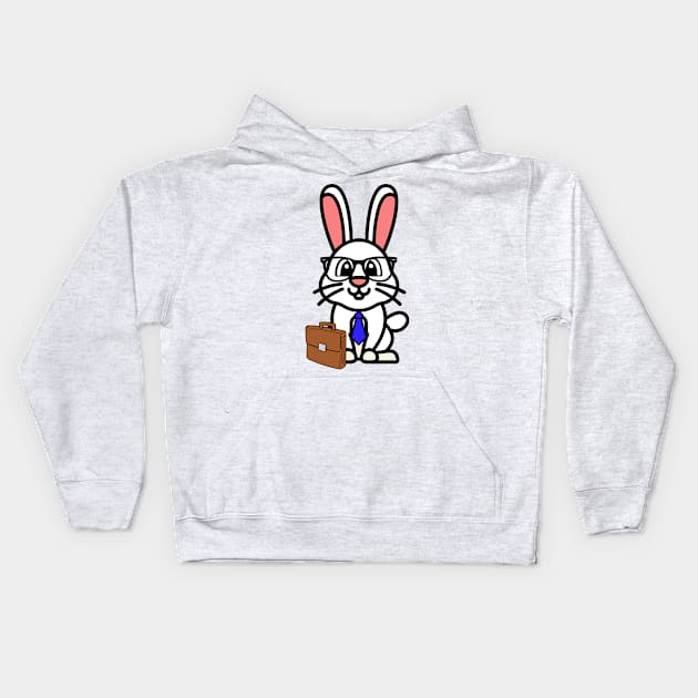 Cute Bunny is a colleague at work Kids Hoodie by Pet Station